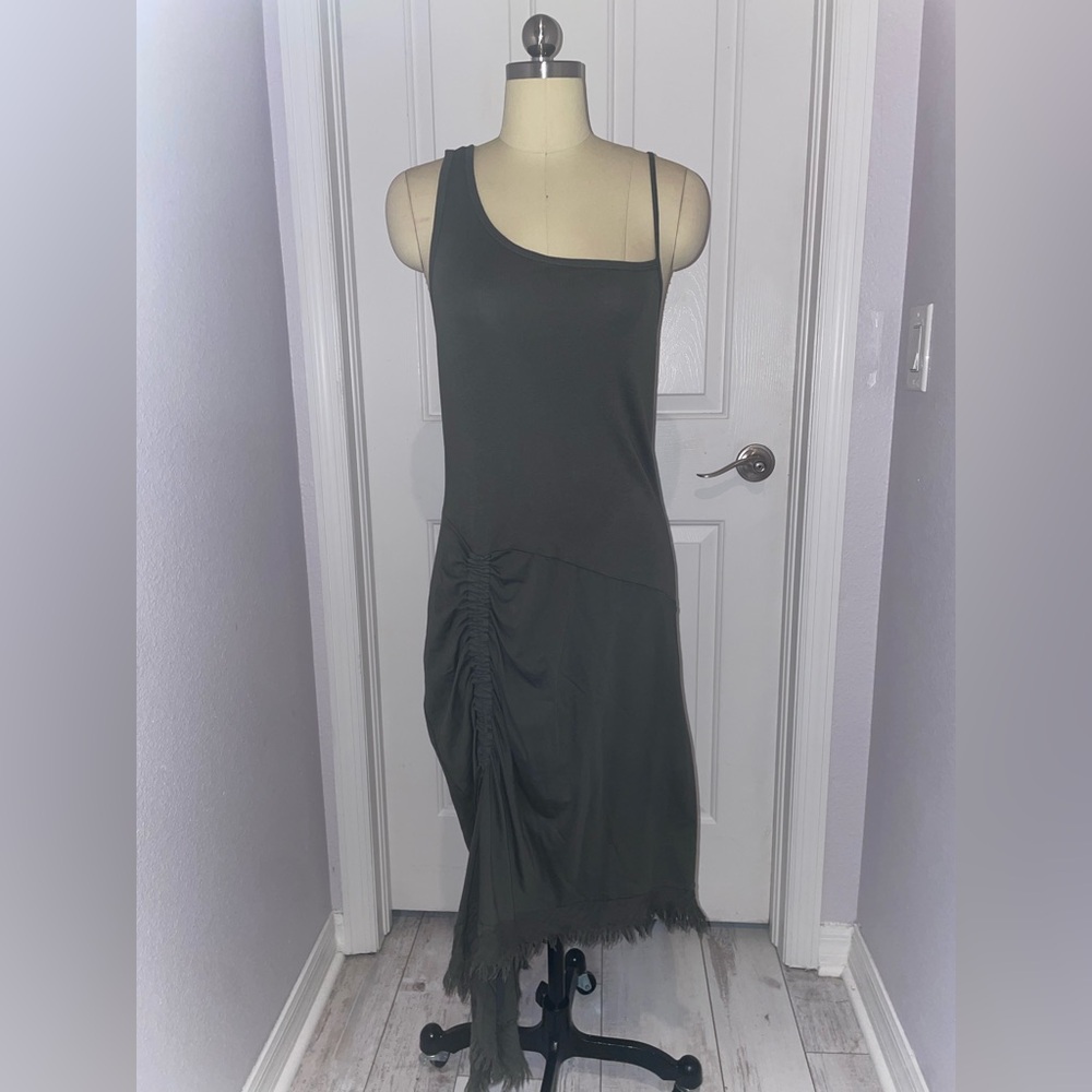 Prairie Underground Olive Ruched Dress